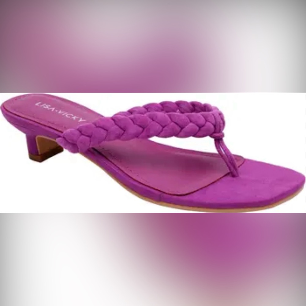 NEW! Lisa Vicky Women's Purple Braided Sandals size 7 1/2